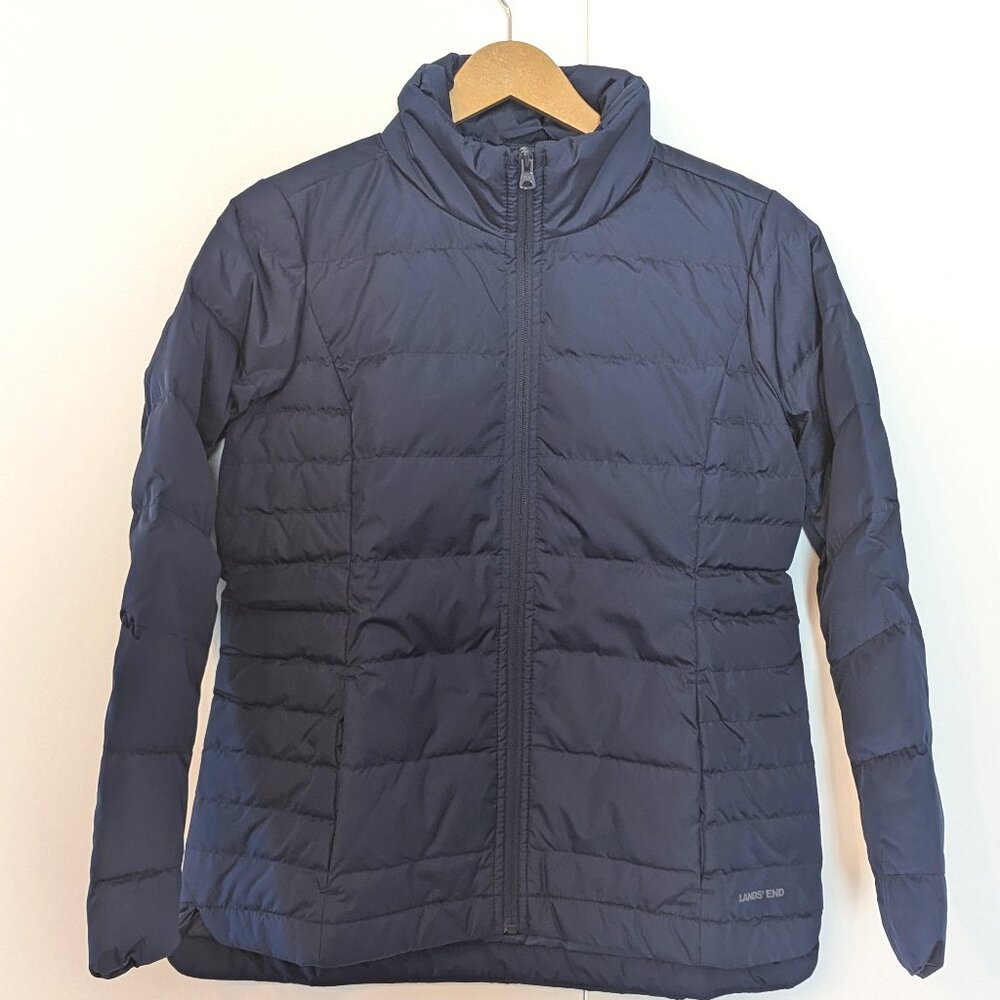 Lands End Navy Puffer Jacket